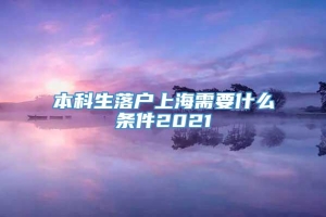 本科生落户上海需要什么条件2021