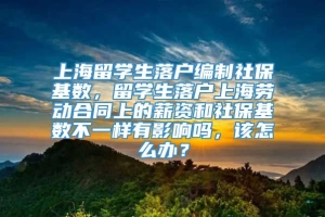 上海留学生落户编制社保基数，留学生落户上海劳动合同上的薪资和社保基数不一样有影响吗，该怎么办？