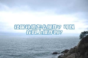 社保补缴怎么操作？可以在网上操作吗？