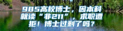 985高校博士，因本科就读“非211”，求职遭拒！博士过剩了吗？