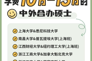 免考试，江浙沪10-15万的中外合办硕士汇总，可用于积分落户，升职提升！