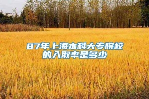 87年上海本科大专院校的入取率是多少