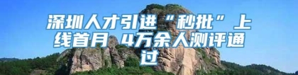 深圳人才引进“秒批”上线首月 4万余人测评通过