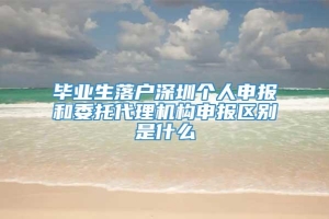 毕业生落户深圳个人申报和委托代理机构申报区别是什么