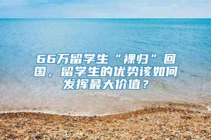 66万留学生“裸归”回国，留学生的优势该如何发挥最大价值？