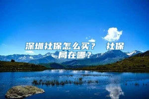 深圳社保怎么买？ 社保局在哪？