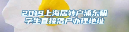 2019上海居转户浦东留学生直接落户办理地址