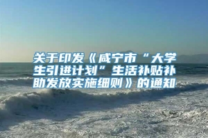 关于印发《咸宁市“大学生引进计划”生活补贴补助发放实施细则》的通知