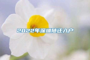 2022年深圳随迁入户