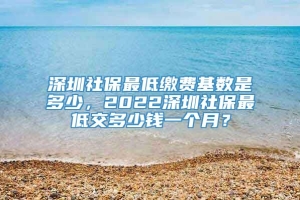 深圳社保最低缴费基数是多少，2022深圳社保最低交多少钱一个月？