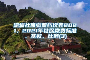 深圳社保缴费档次表2021，2021年社保缴费标准、基数、比例(3)