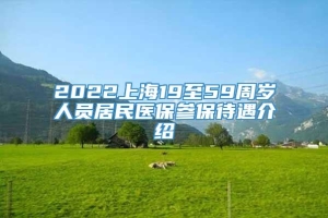 2022上海19至59周岁人员居民医保参保待遇介绍