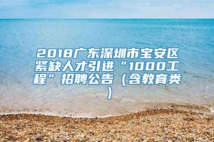 2018广东深圳市宝安区紧缺人才引进“1000工程”招聘公告（含教育类）