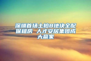 深圳首场土拍8地块全配保租房 人才安居集团成大赢家