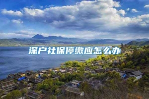 深户社保停缴应怎么办