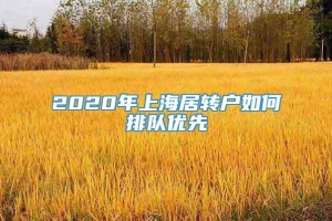 2020年上海居转户如何排队优先