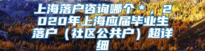 上海落户咨询哪个＊，2020年上海应届毕业生落户（社区公共户）超详细