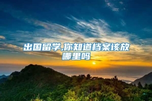 出国留学,你知道档案该放哪里吗