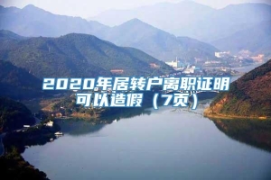 2020年居转户离职证明可以造假（7页）