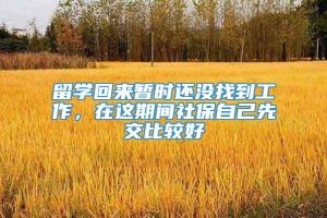 留学回来暂时还没找到工作，在这期间社保自己先交比较好