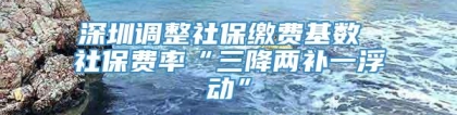 深圳调整社保缴费基数 社保费率“三降两补一浮动”