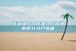 转深圳户口核准入户深圳市积分入户流程