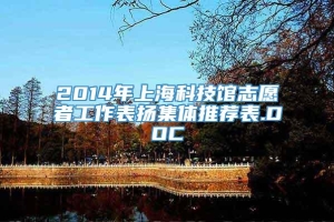 2014年上海科技馆志愿者工作表扬集体推荐表.DOC