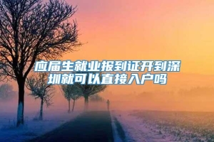 应届生就业报到证开到深圳就可以直接入户吗