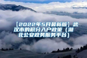 【2022年5月最新版】武汉市的积分入户政策（湖北公安政务服务平台）