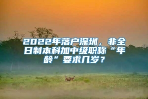 2022年落户深圳，非全日制本科加中级职称“年龄”要求几岁？