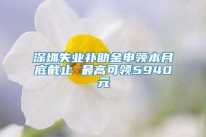 深圳失业补助金申领本月底截止 最高可领5940元