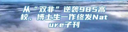 从“双非”逆袭985高校，博士生一作终发Nature子刊