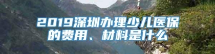 2019深圳办理少儿医保的费用、材料是什么