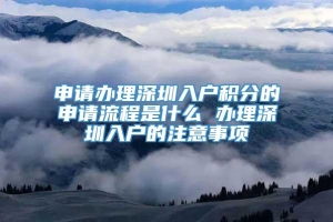 申请办理深圳入户积分的申请流程是什么 办理深圳入户的注意事项