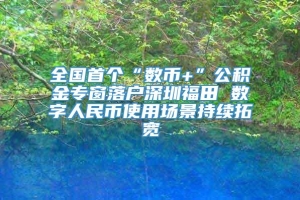 全国首个“数币+”公积金专窗落户深圳福田 数字人民币使用场景持续拓宽