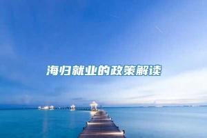 海归就业的政策解读