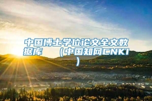 中国博士学位论文全文数据库  （中国知网CNKI）