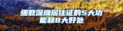 细数深圳居住证的5大功能和8大好处