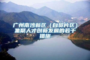 广州南沙新区（自贸片区）集聚人才创新发展的若干措施