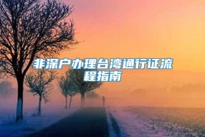 非深户办理台湾通行证流程指南