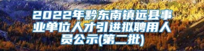 2022年黔东南镇远县事业单位人才引进拟聘用人员公示(第二批)