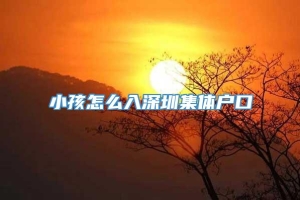 小孩怎么入深圳集体户口