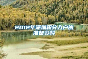 2012年深圳积分入户的准备资料