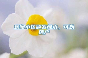 观澜小区颁发绿本，可以落户