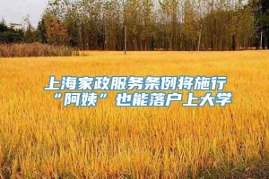 上海家政服务条例将施行“阿姨”也能落户上大学