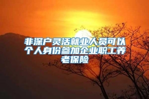 非深户灵活就业人员可以个人身份参加企业职工养老保险