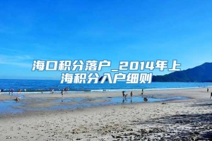 海口积分落户_2014年上海积分入户细则