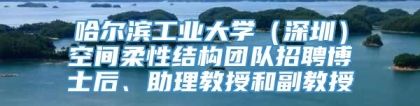 哈尔滨工业大学（深圳）空间柔性结构团队招聘博士后、助理教授和副教授