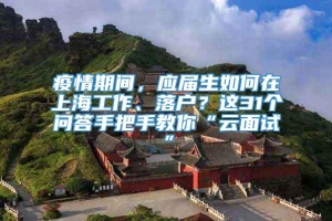 疫情期间，应届生如何在上海工作、落户？这31个问答手把手教你“云面试”