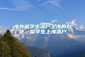 海外留学生落户上海的好处，留学生上海落户